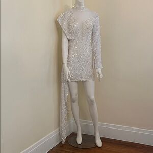 Elegant Asymmetrical White Dress